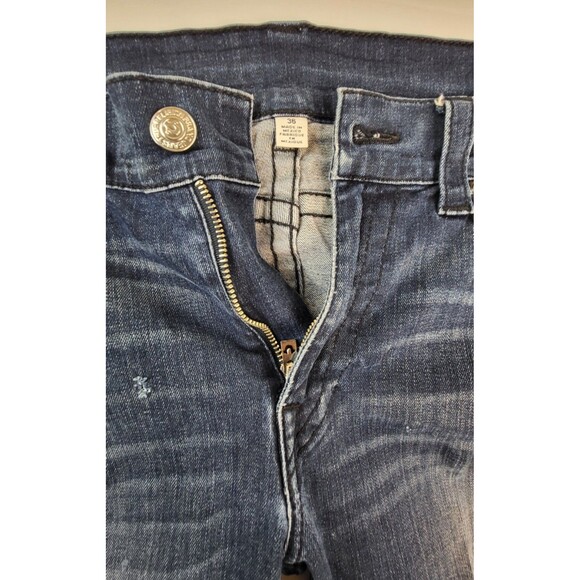 True Religion Jeans Mens 36x30 Straight With Black Leather Pocket Flaps - Picture 2 of 14